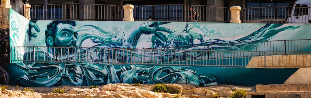 By Sofles and Dheo at the Sliema Street Art Festival. Photo by Asperholm Productions in Sliema, Malta 1
