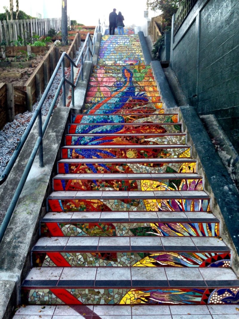 Mosaic Staircase in Inner Sunset, San Francisco, USA STREET ART UTOPIA
