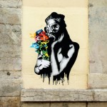 Street Art by Goin in Lyon, France -Fukushima Flowers