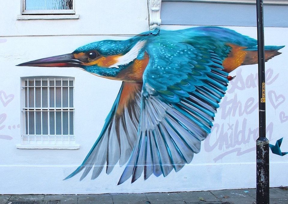 Street Art Bird by Will Vibes in London, England