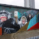 IMF Monkeys – Street Art at L’allée du kaai in Brussels, Belgium 1