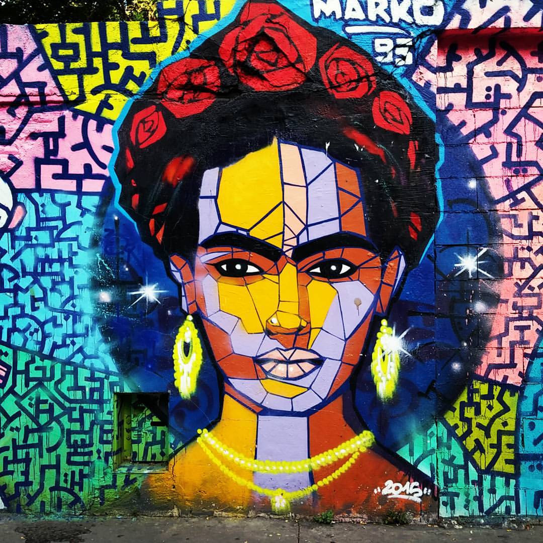 Frida Kahlo - Street Art by Marko in Paris, France
