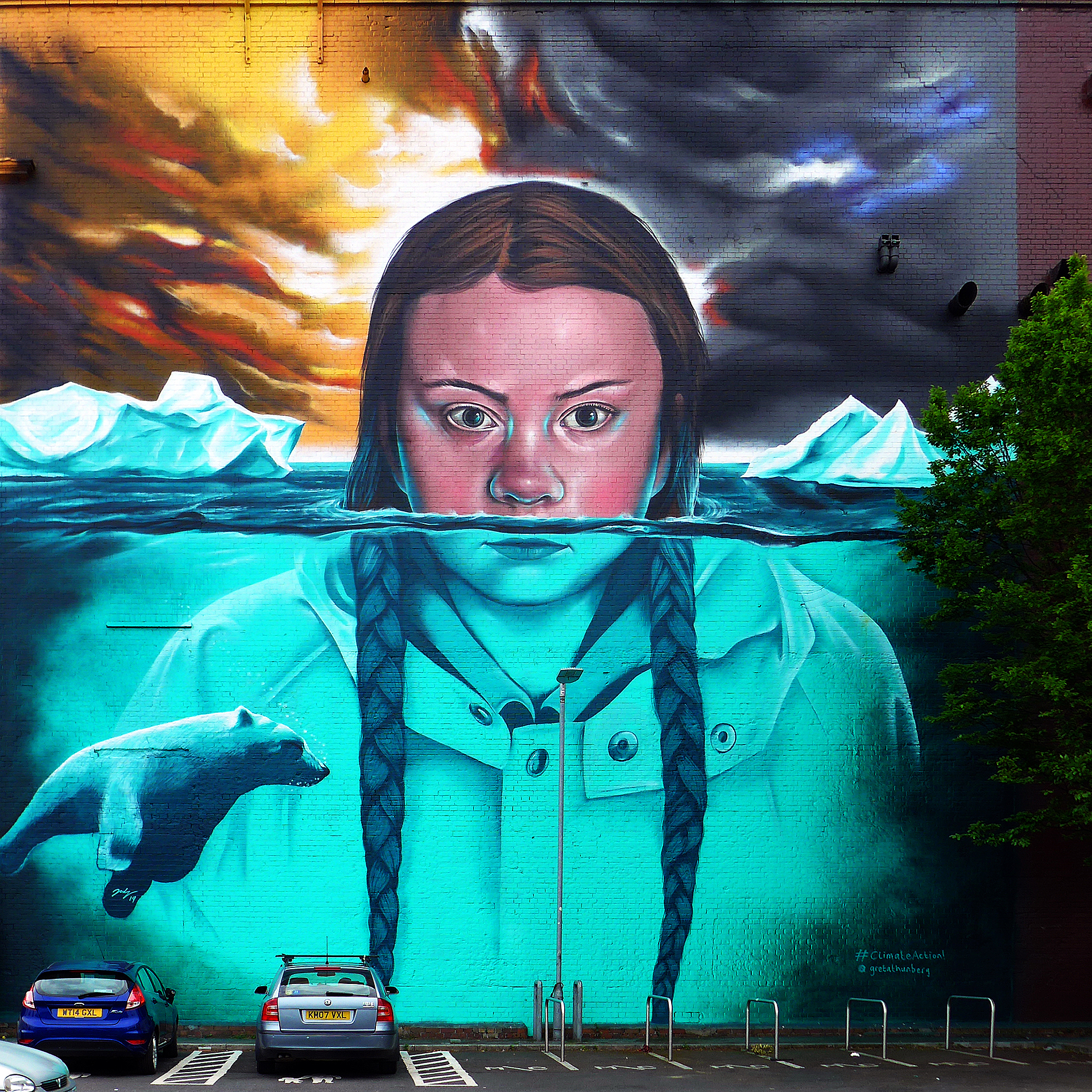 Greta Thunberg climate change - In Bristol, Great Britain Mural by Jody Tho...