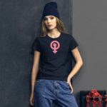 Feminism Symbol in Pink Women’s short sleeve t-shirt Feminism Shirt, Girl power, Equal Rights