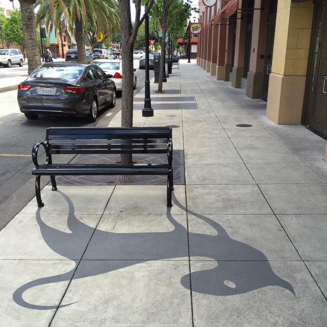Street Artist painting funny fake shadows to confuse people (20 photos) |  STREET ART UTOPIA