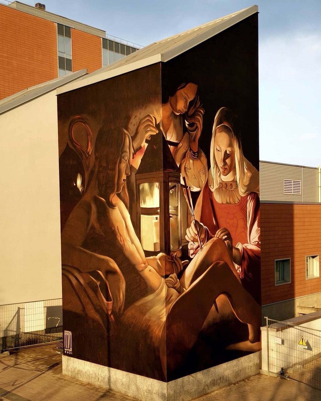 Georges de la Tour. “S. Sebastiano” – Mural by Andrea Ravo Mattoni