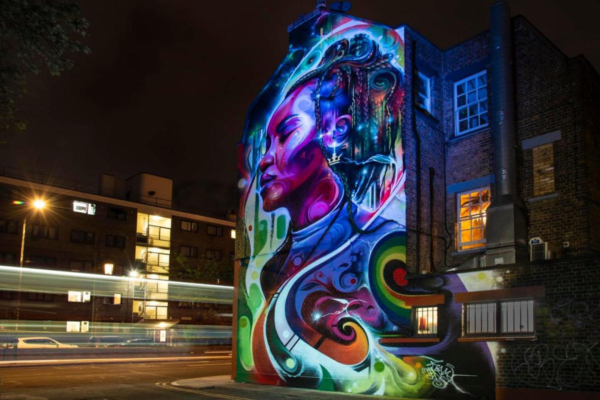 New Princess of Peckham (mural by MR CENZ in London) STREET ART UTOPIA