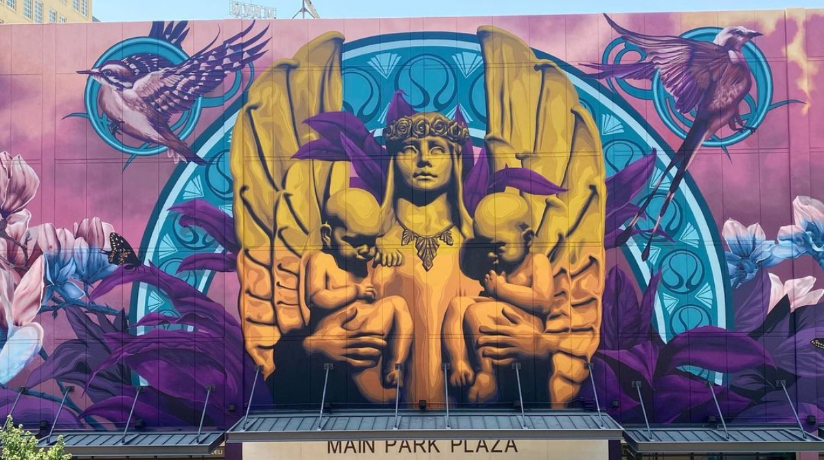 10 photos: “The Majestic” mural by Yanoe and Zoueh in Tulsa, Oklahoma