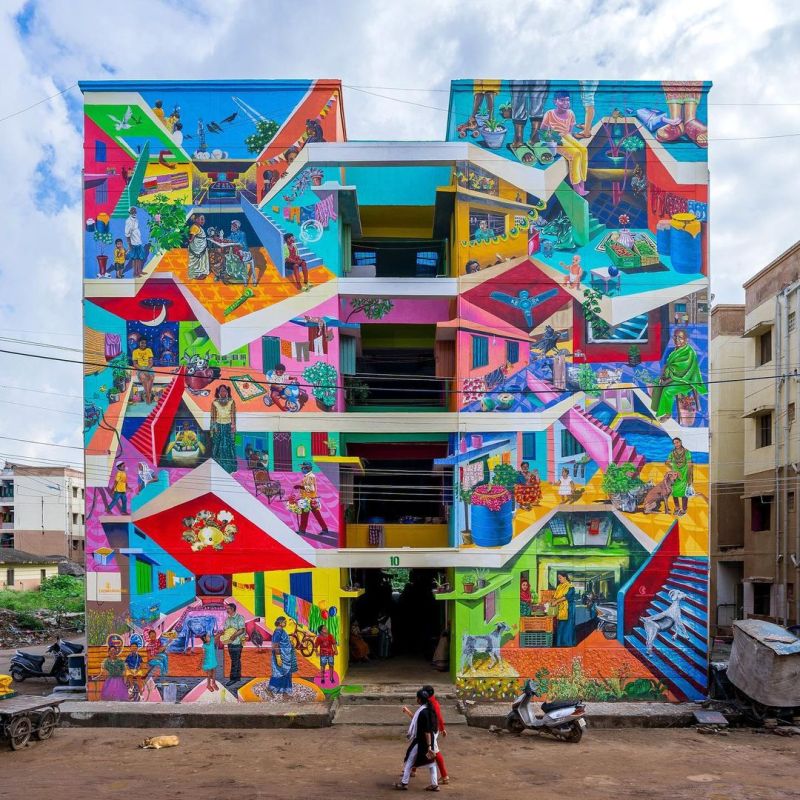 9 pics Collective Trespassers in Coimbatore, India STREET ART UTOPIA