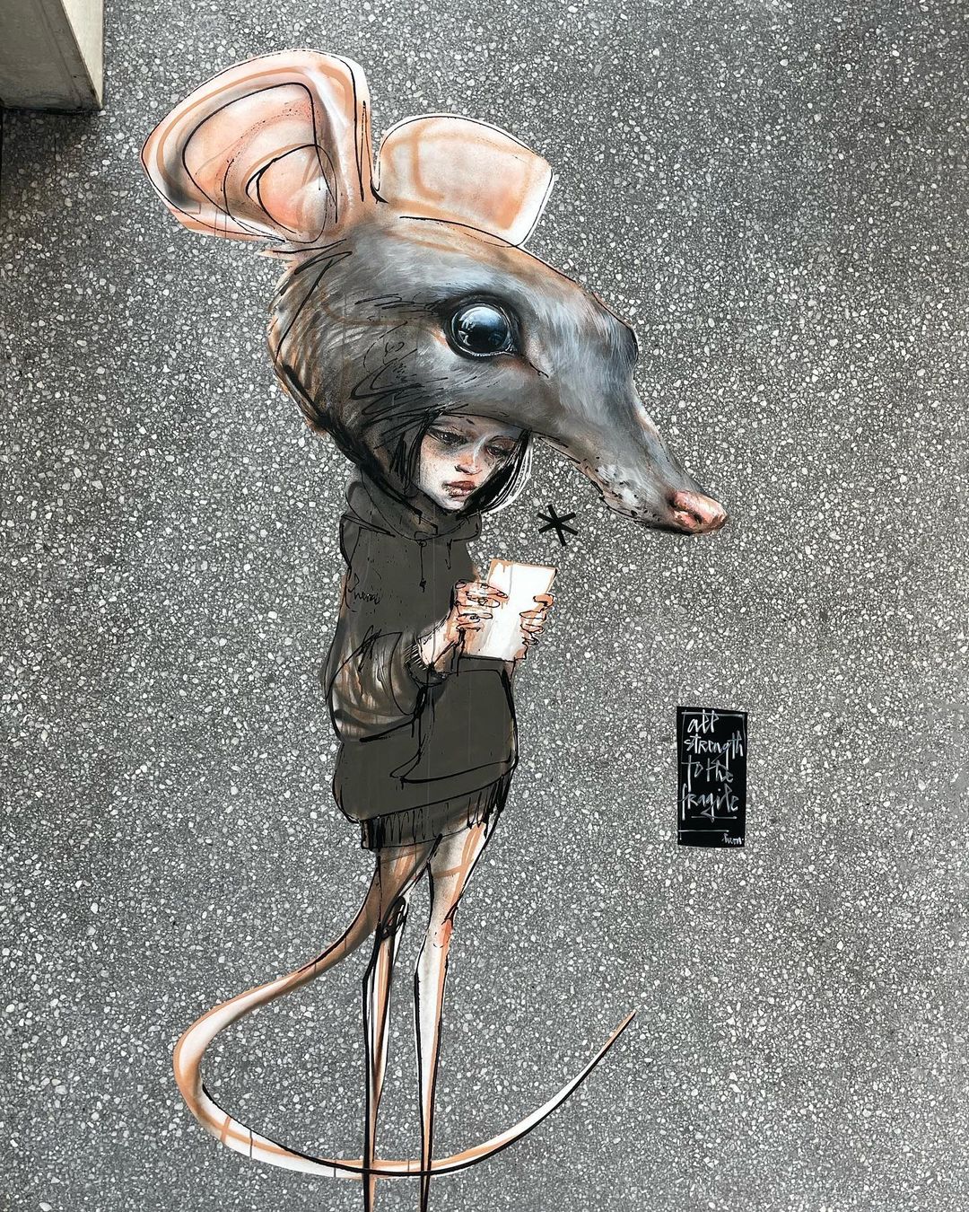 Street Art by HERA of Herakut in Paris, France for her solo show “Strength of the fragile”