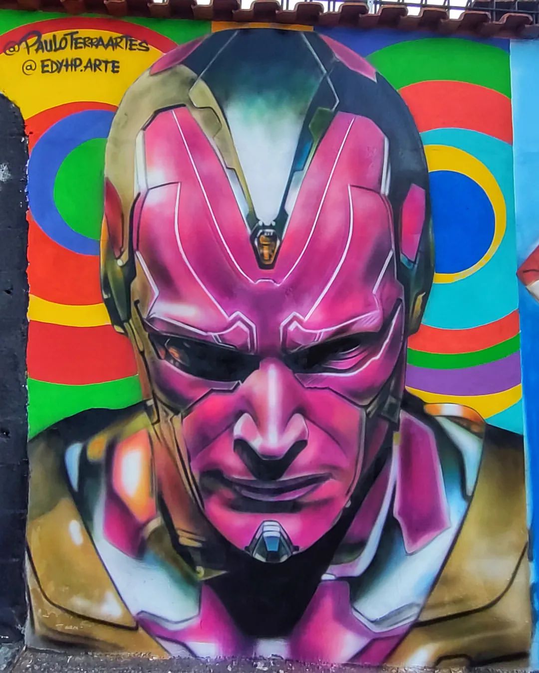 Mural of Superhero Vision in São Paulo, Brazil