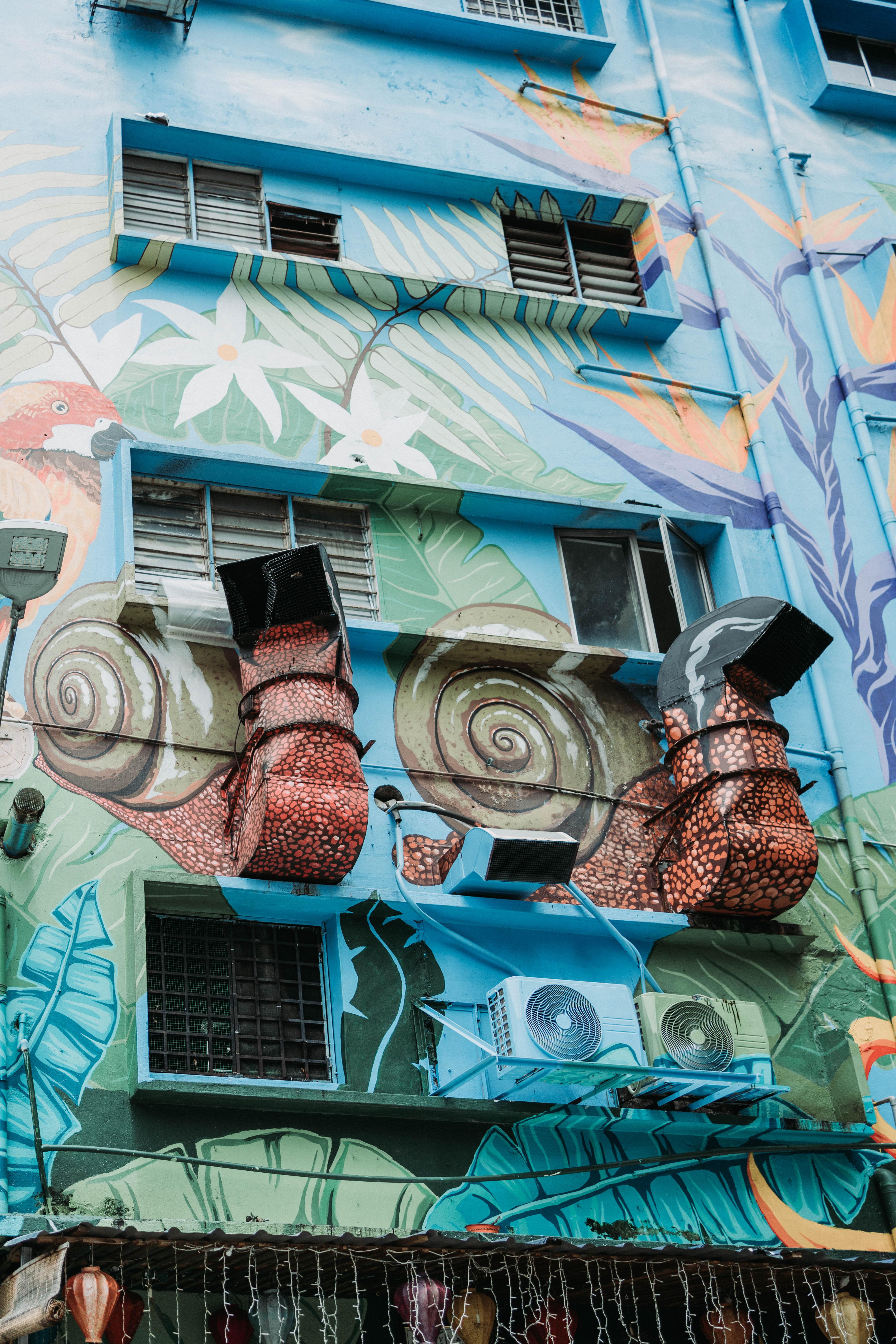 These vents are painted to look like snails!