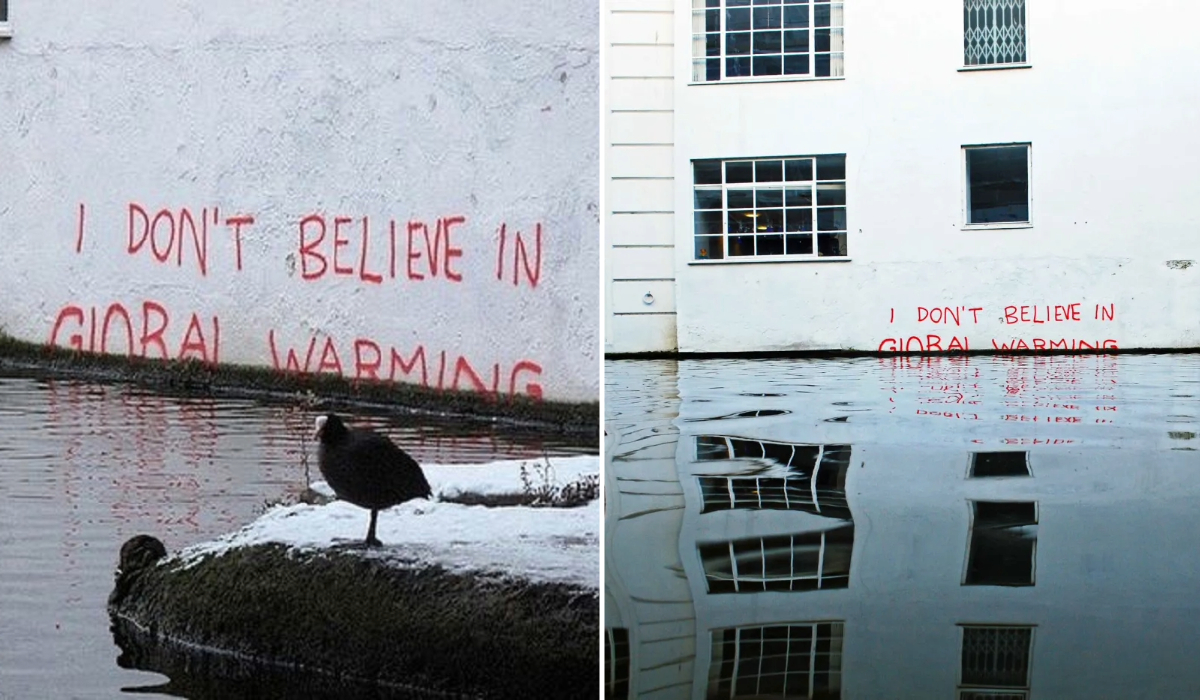 “I Don’t Believe in Global Warming” by Banksy