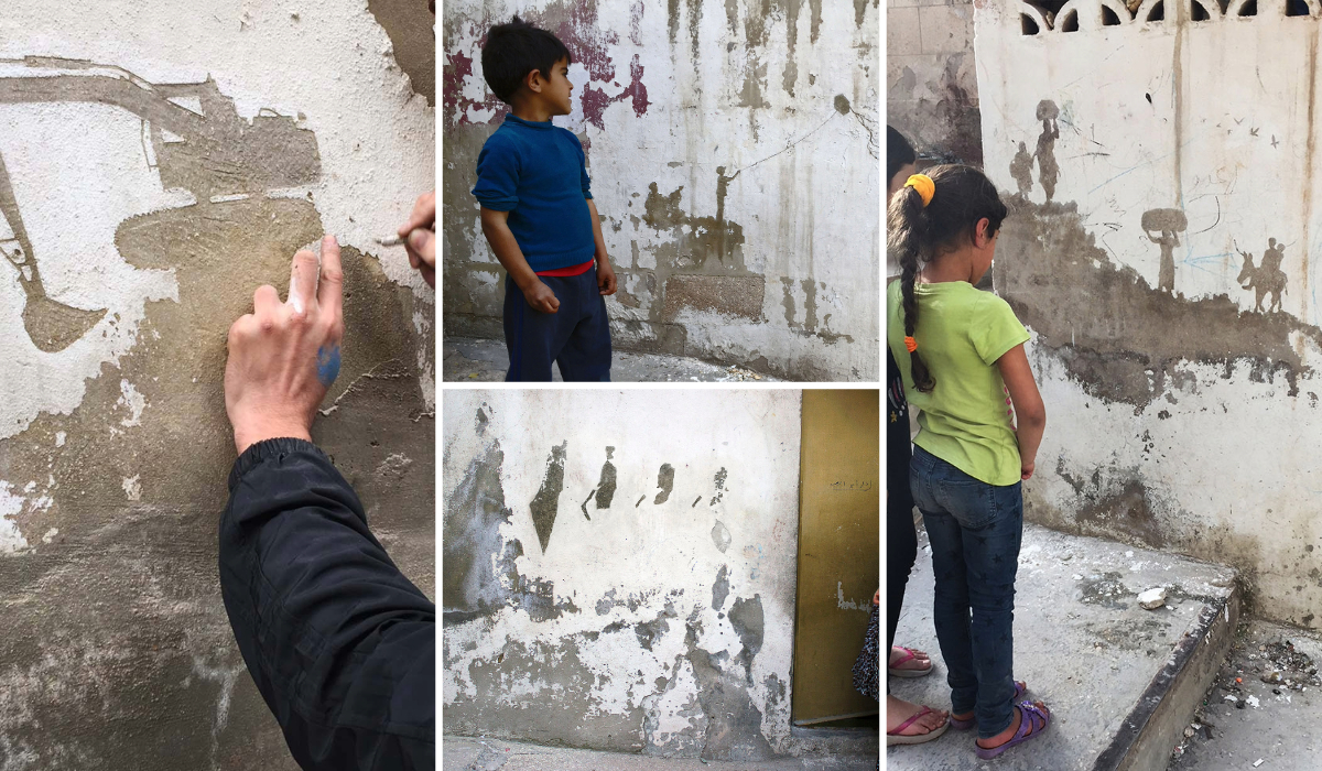 Street Art in Palestinian refugee camp in Amman Jordan