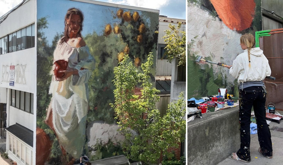 Divine Grace: Megan Oldhues’ Stunning Mural Celebrates Classical Greek Beauty in Toronto’s Greek Town