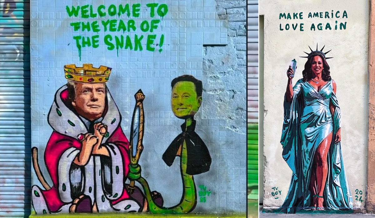 TVBOY’s Latest Street Art Takes on Trump, Musk & Power