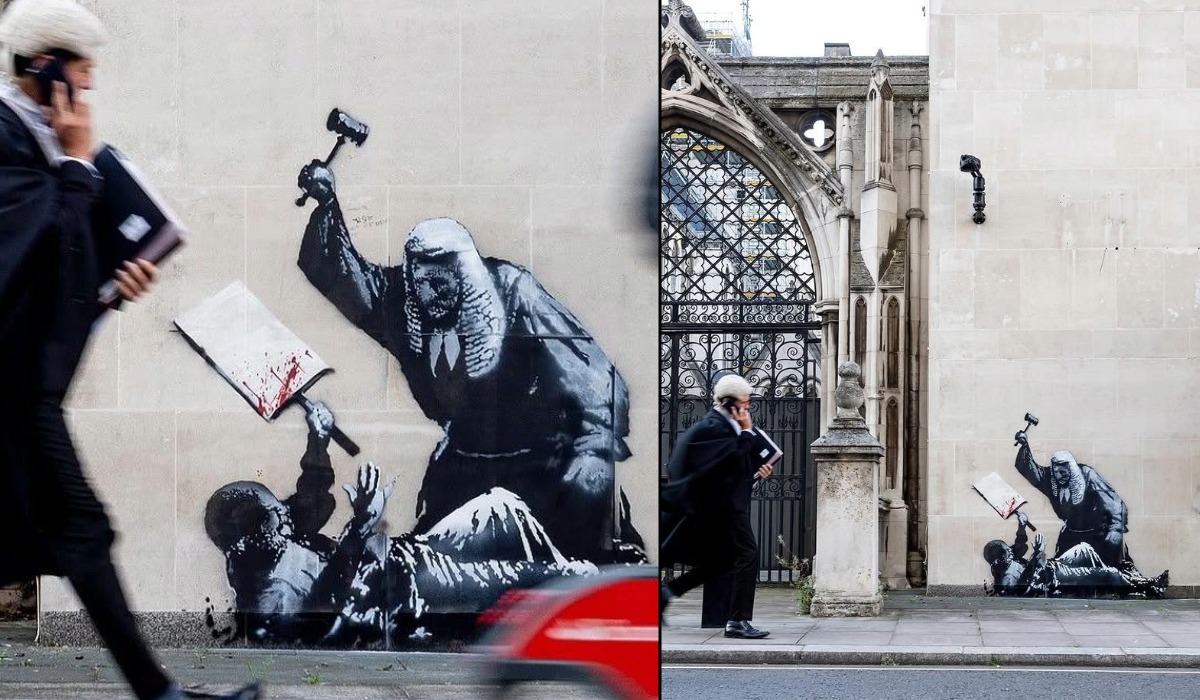 Banksy at Royal Courts of Justice in London!