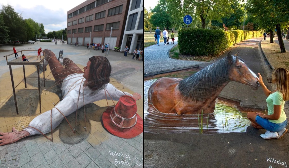 This Feels Too Real (22 Illusions by Nikolaj Arndt) - STREET ART