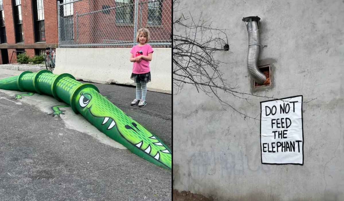 18 Funny Street Art Pieces That Turned Pipes Into Comedy