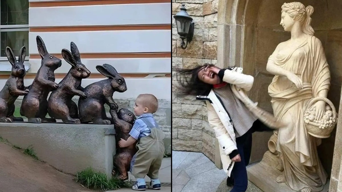 Playing With Statues (40 Photos)