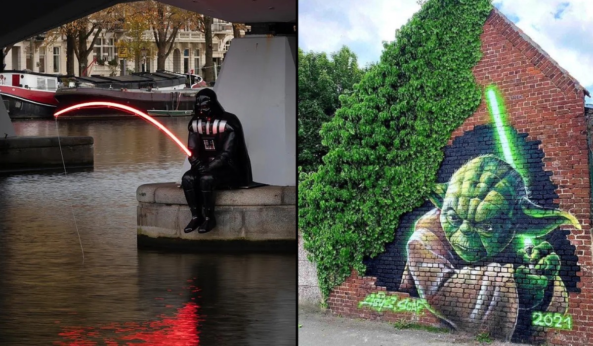 graffiti art スターウォーズ　ヨーダ(手描き)美品 Star Wars Street Art Turns the City Into Part of the Story (21